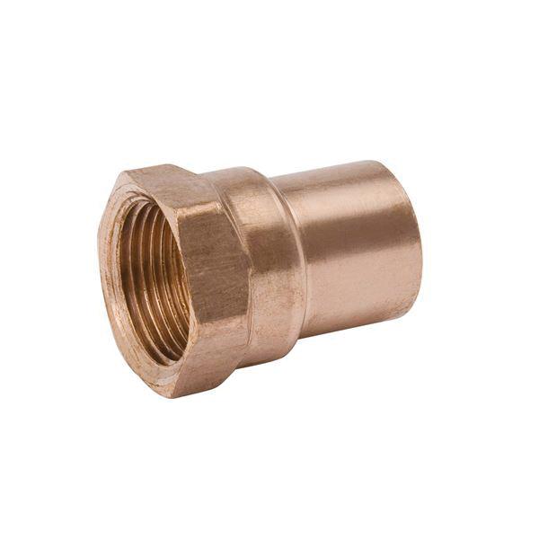 COPPER PIPE 1-1/8 IN OD COUPLING ADAPTER FEMALE FF X SWT