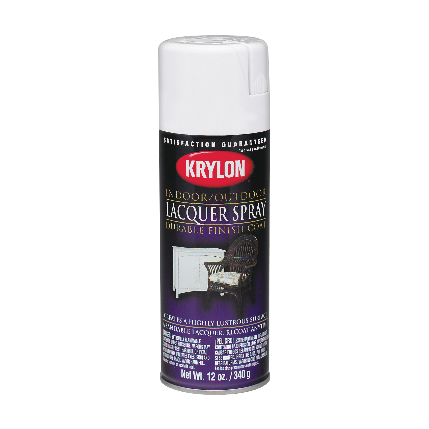 Krylon K07032007 Lacquer Spray Paint, Gloss, Liquid, Clear, 12 oz
