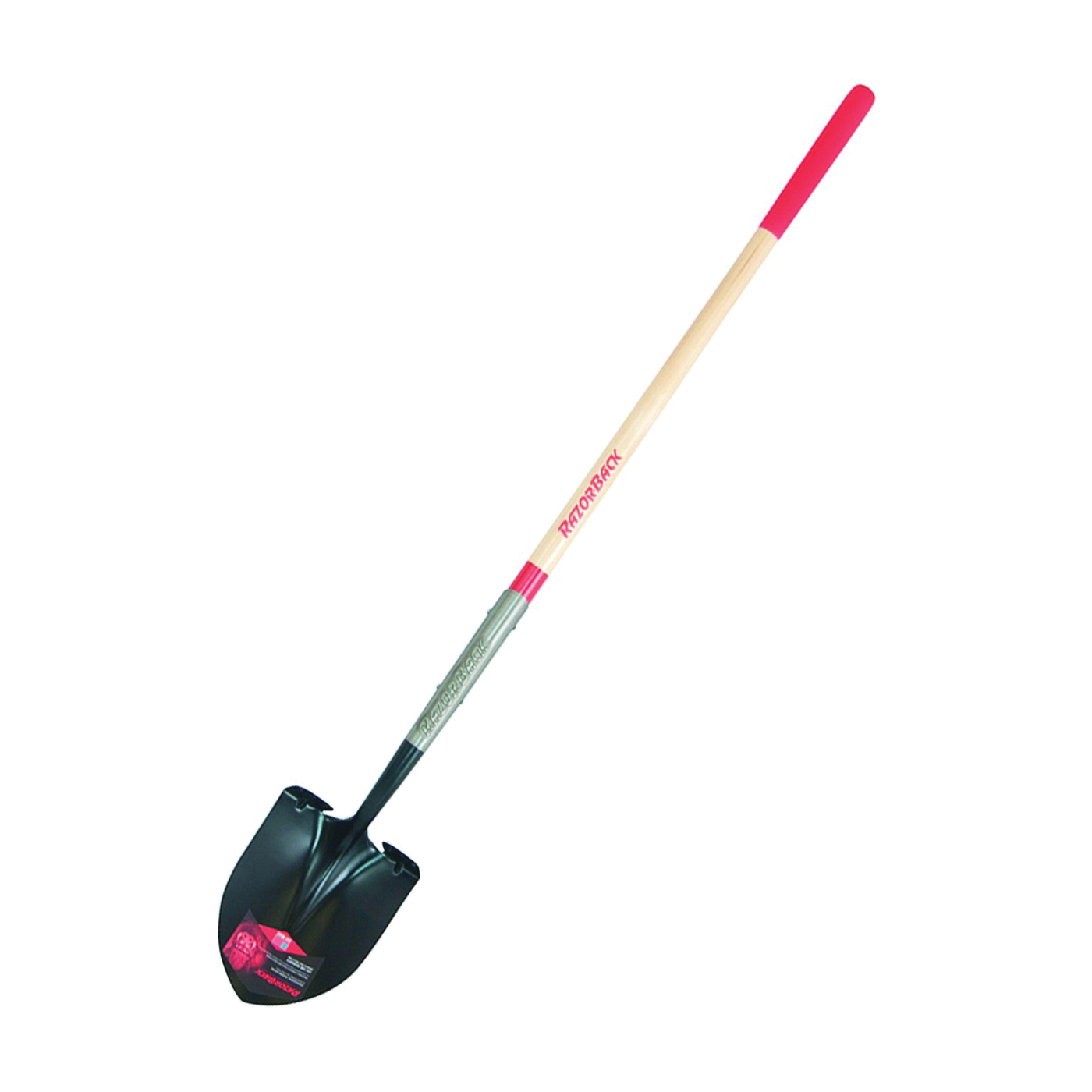RAZORBACK 2593600 Shovel, 9 in W Blade, 51/8 in L Blade, Hardwood